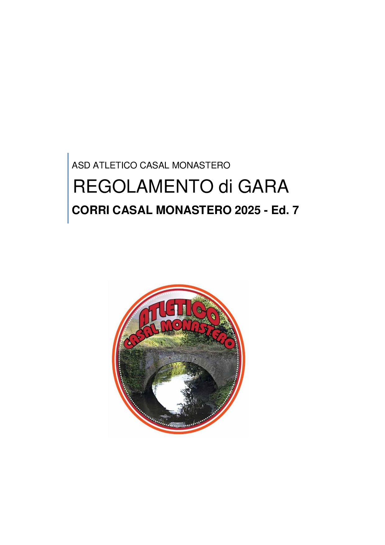 Regolamento Corri Casal Monastero - 2025